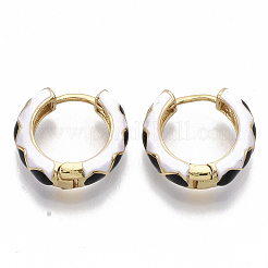 Latón pendientes de aro Huggie&nbsp;EJEW-S209-05A