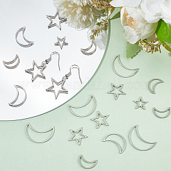 Kit para hacer pendientes colgantes de luna y estrella de acero inoxidable 304&nbsp;DIY-DR0001-38