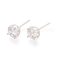 925 Ohrstecker aus Sterlingsilber und klaren Zirkonia&nbsp;STER-T008-70S-02