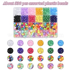 DIY-Sets zum Herstellen von Armbändern aus Kunststoffperlen in gemischten Formen&nbsp;DIY-YW0011-06