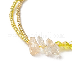 Braccialetti di perline intrecciate in vetro bicono sfaccettato con perline di vetro rotonde&nbsp;BJEW-MZ00164-04