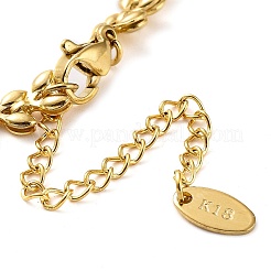 Ionenplattierung (IP) 304 Edelstahl-Kolbenkettenarmband&nbsp;BJEW-G684-01G
