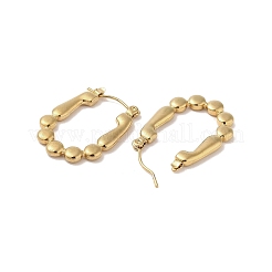 Boucles d'oreilles créoles demi-cercles en acier inoxydable Bubble 201 pour femmes&nbsp;EJEW-G385-38G
