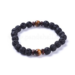 Stretch-Armbänder aus natürlichen Lavasteinen&nbsp;BJEW-JB04296