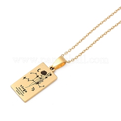 12 collana a catena con ciondolo inciso con carta dei tarocchi in acciaio inossidabile con costellazione&nbsp;PW-WG94DCE-12