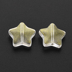 Perle di vetro verniciato a spruzzo trasparente bicolore&nbsp;GLAA-T022-25-A01