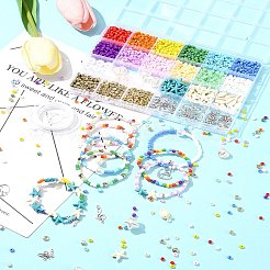 Kit fai da te di gioielli elasticizzati con perline in vetro a tema spiaggia dell'oceano&nbsp;DIY-FS0006-90