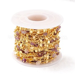 Chaînes de perles de colonne d'améthyste naturelle&nbsp;CHC-K012-02G-05