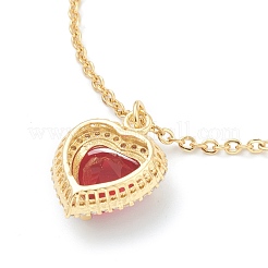 Collana con pendente in ottone con zirconia cubica&nbsp;NJEW-F281-07