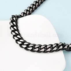 Collane con catena a maglie cubane in acciaio inossidabile 304 da 10 mm&nbsp;NJEW-C099-04A-02
