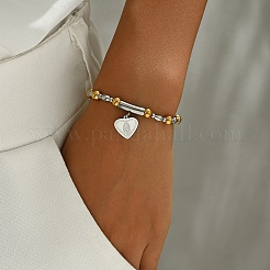 Braccialetti con ciondolo a forma di cuore in acciaio inossidabile 201 con San Benedetto&nbsp;WP9367-2