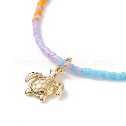 Set di braccialetti elastici con perline di semi di vetro e perle naturali in stile 4 pz&nbsp;BJEW-JB08893