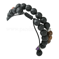2 ensemble de bracelets tressés et extensibles en perles rondes de 2 mm avec 8 styles de chakra&nbsp;BJEW-JB10906