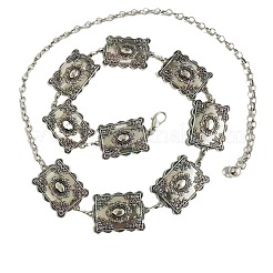 Rechteckige Gliederkette aus tibetischer Legierung für Taille und Bauchketten für Frauen&nbsp;FS-WG1BBEA-02