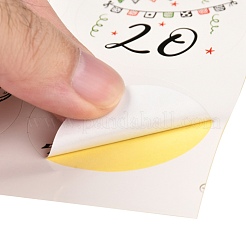 Autocollants autocollants pour étiquette-cadeau en papier rond thème de Noël&nbsp;DIY-K032-82G