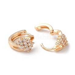 Orecchini a cerchio con micro pavé di zirconi in ottone placcato cremagliera&nbsp;EJEW-P238-19KCG