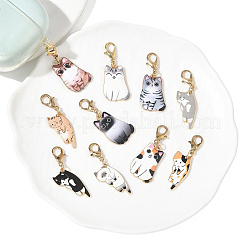 20 pièces 10 styles de décorations de pendentif en alliage d'émail&nbsp;HJEW-YW00544