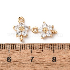Breloques de connecteur en laiton pavé de zircone cubique&nbsp;ZIRC-L105-01G