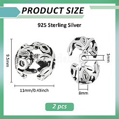 2 Stück 925 Perlenkappen aus Sterlingsilber&nbsp;STER-BC0004-09