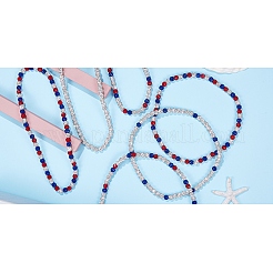 Collane di perline rotonde in argilla polimerica con strass&nbsp;NJEW-SW00049-05