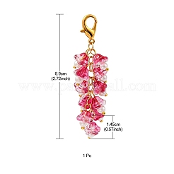 Decorazioni pendenti in vetro con fiori di tromba&nbsp;HJEW-YW0001-02D