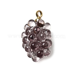 Pendenti in ottone acrilico color uva&nbsp;OACR-R006-05G-01