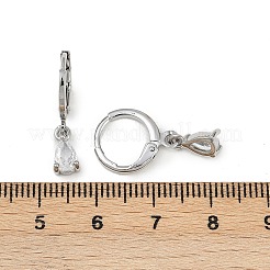 Tropfenförmige Creolen aus Messing mit Mikropavé und Zirkonia&nbsp;EJEW-K309-18P-01