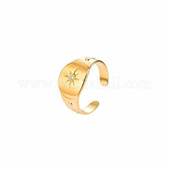 Bagues manchettes ouvertes en acier inoxydable 304 ornées de strass pour femmes&nbsp;FN8845-1