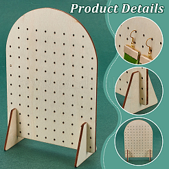 Présentoirs organisateur de boucles d'oreilles en bois en forme d'arc&nbsp;EDIS-WH0031-29