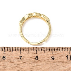 Anelli regolabili in ottone con micro pavé di zirconi cubici per le donne&nbsp;RJEW-K264-03G