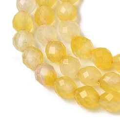 Hebras de cuentas de ágata amarilla natural teñidas y calentadas&nbsp;G-K376-F20-01