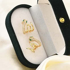 Aretes de latón con micro pavé de circonio cúbico para mujer&nbsp;EJEW-F352-03G
