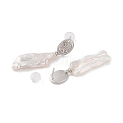 Anlaufgeschützte Ohrstecker aus Sterlingsilber&nbsp;EJEW-C087-15B-P