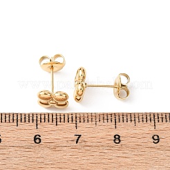Orecchini a bottone a forma di fiore in acciaio inossidabile 304&nbsp;EJEW-K268-83G