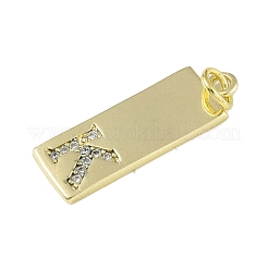 Messing micro pave klare zirkonia anhänger&nbsp;KK-P266-06G-K