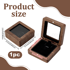 Cajas magnéticas para guardar broches de madera con ventana acrílica&nbsp;CON-WH0085-244