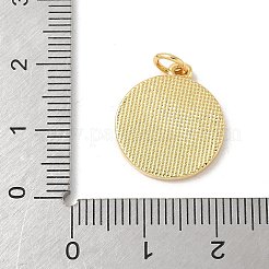 Messing-Pflaster-Anhänger mit Muscheln in Naturweiß&nbsp;KK-S522-11G