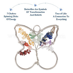 5 pièces 7 pendentifs en alliage de pierres précieuses chakra&nbsp;G-TA0001-40