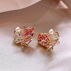 Alliage coeur en strass boucles d'oreille&nbsp;WGC55EE-01