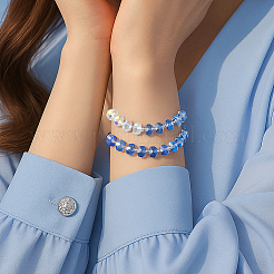 2 bracciale scorrevole con perline di vetro sfaccettato in 2 stili&nbsp;BJEW-HY0001-25B