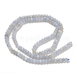 Facettierte Rondell natürliche blaue Spitzenachat Perlen Stränge&nbsp;G-F289-04A