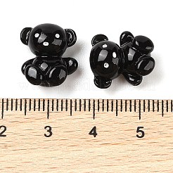 Cabochons décodés chiot en résine opaque&nbsp;CRES-I034-08B