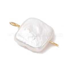 Dijes de conector de perla keshi natural&nbsp;PALLOY-JF04243-02