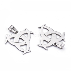 Gioielli per ragazzi resistenti all'ossidazione colore originale 201 acciaio inossidabile ciondolo nodo triangolare&nbsp;STAS-I032-228