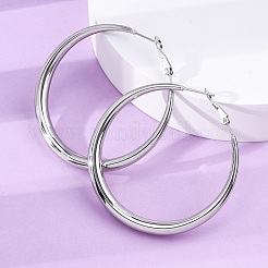 Pendientes de aro de acero inoxidable 304&nbsp;EJEW-Z093-01P-02