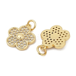 Pendentifs avec zircon cubiques à micro-pavés en laiton&nbsp;KK-C093-24G