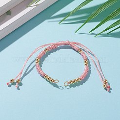 Fabricación de pulsera de cordón trenzado de poliéster ajustable&nbsp;AJEW-JB00892-04