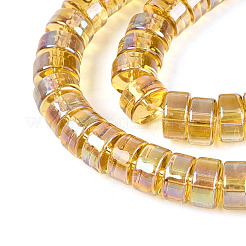 Ab couleur plaqué perles de verre transparent brins&nbsp;GLAA-T026-4x8mm-T01
