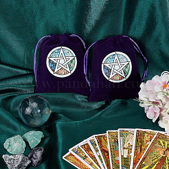 2 bolsa de terciopelo con cordón para guardar joyas con estampado de estrellas&nbsp;WICR-CN0001-03