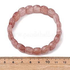 Braccialetti elastici con perline di quarzo fragola sintetico per unisex&nbsp;G-K303-01F